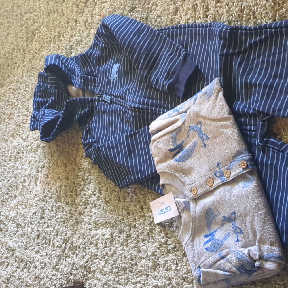 NWT 2 long Carter Rompers 24m